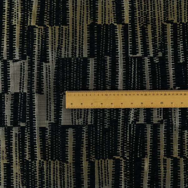 Blue Silver Shine Effect Stripe Theme Pattern Chenille Furnishing Upholstery Fabric JO-1412 - Roman Blinds