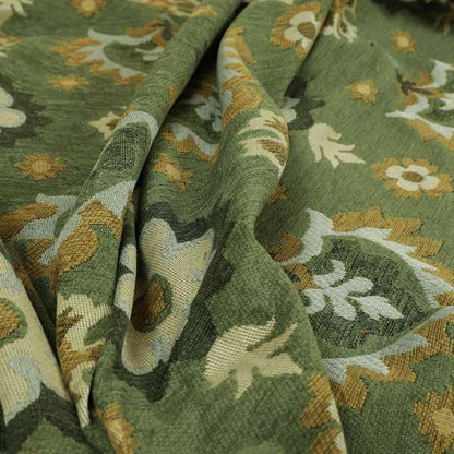 Floral Uniformed Pattern Green Yellow Colour Soft Chenille Interior Fabric JO-1413