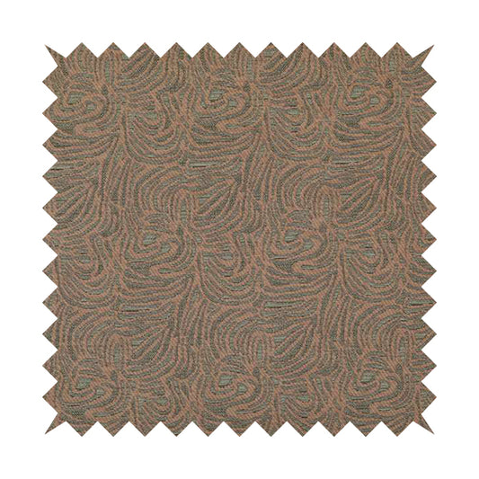 Swirl Pattern In Grey Pink Coloured Soft Chenille Textured Material Upholstery Fabric JO-1419