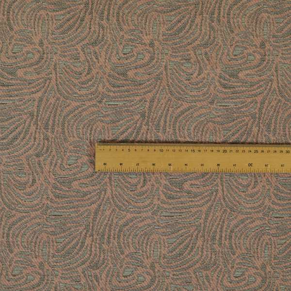 Swirl Pattern In Grey Pink Coloured Soft Chenille Textured Material Upholstery Fabric JO-1419 - Roman Blinds