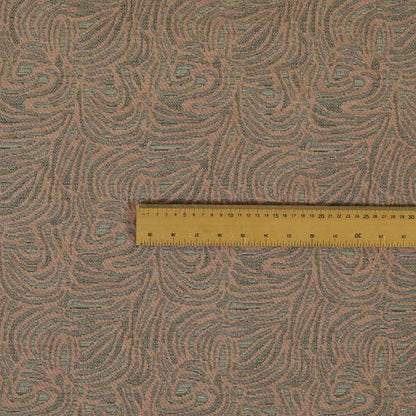 Swirl Pattern In Grey Pink Coloured Soft Chenille Textured Material Upholstery Fabric JO-1419 - Roman Blinds