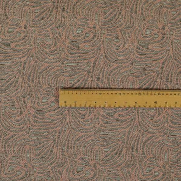 Swirl Pattern In Grey Pink Coloured Soft Chenille Textured Material Upholstery Fabric JO-1419 - Made To Measure Curtains