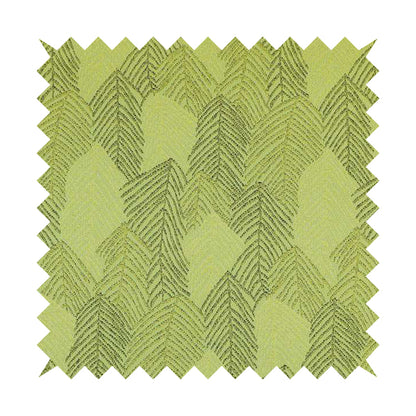 Piccadilly Collection Leaf Floral Pattern Woven Upholstery Green Chenille Fabric JO-142 - Roman Blinds