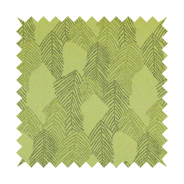 Piccadilly Collection Leaf Floral Pattern Woven Upholstery Green Chenille Fabric JO-142