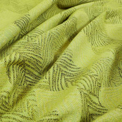 Piccadilly Collection Leaf Floral Pattern Woven Upholstery Green Chenille Fabric JO-142 - Made To Measure Curtains