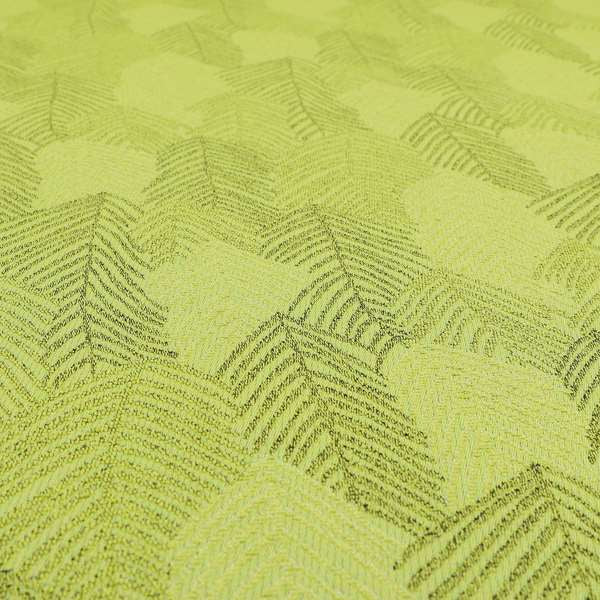 Piccadilly Collection Leaf Floral Pattern Woven Upholstery Green Chenille Fabric JO-142 - Made To Measure Curtains