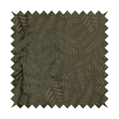 Palm Leaf Jungle Inspired Pattern Brown Coloured Soft Velvet Textured Upholstery Fabric JO-1426 - Handmade Cushions