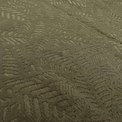 Palm Leaf Jungle Inspired Pattern Brown Coloured Soft Velvet Textured Upholstery Fabric JO-1426 - Roman Blinds