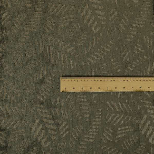 Palm Leaf Jungle Inspired Pattern Brown Coloured Soft Velvet Textured Upholstery Fabric JO-1426 - Roman Blinds