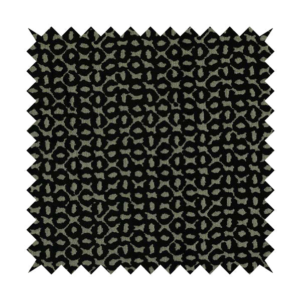 Geometric Small Inspired Pattern Black Coloured Soft Velvet Textured Upholstery Fabric JO-1429 - Roman Blinds