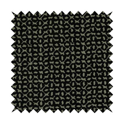 Geometric Small Inspired Pattern Black Coloured Soft Velvet Textured Upholstery Fabric JO-1429 - Handmade Cushions
