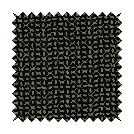 Geometric Small Inspired Pattern Black Coloured Soft Velvet Textured Upholstery Fabric JO-1429