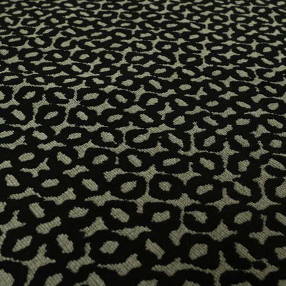 Geometric Small Inspired Pattern Black Coloured Soft Velvet Textured Upholstery Fabric JO-1429 - Handmade Cushions
