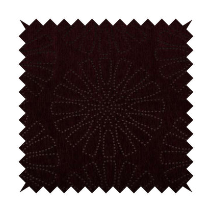 Vegas Wine Plum Shine Effect Geometric Floral Pattern Soft Chenille Upholstery Fabric JO-145 - Roman Blinds