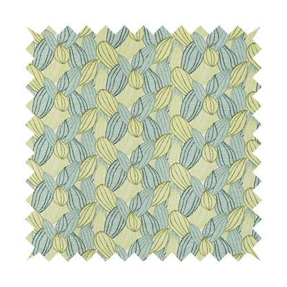 Green Blue Colours Nature Inspired Pattern Soft Chenille Upholstery Fabric JO-149 - Roman Blinds