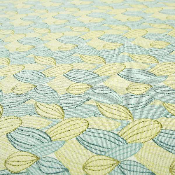 Green Blue Colours Nature Inspired Pattern Soft Chenille Upholstery Fabric JO-149 - Made To Measure Curtains