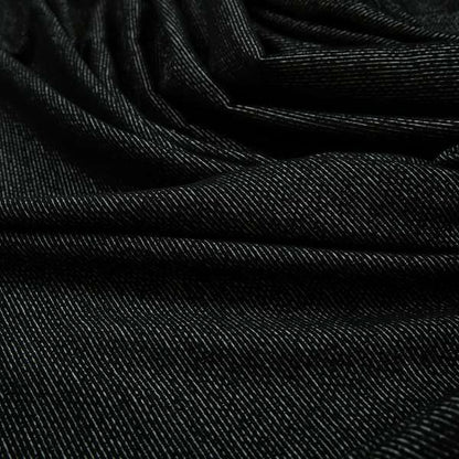 Gloria Plain Textured Chenille Upholstery Fabric In Black Colour JO-152 - Roman Blinds