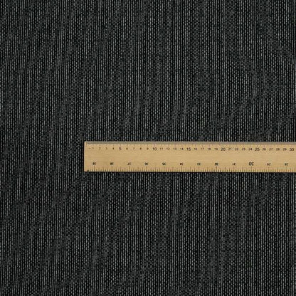 Gloria Plain Textured Chenille Upholstery Fabric In Black Colour JO-152 - Roman Blinds