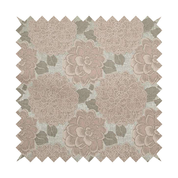 Pink Coloured Floral Pattern Soft Chenille Fabric JO-156 - Roman Blinds