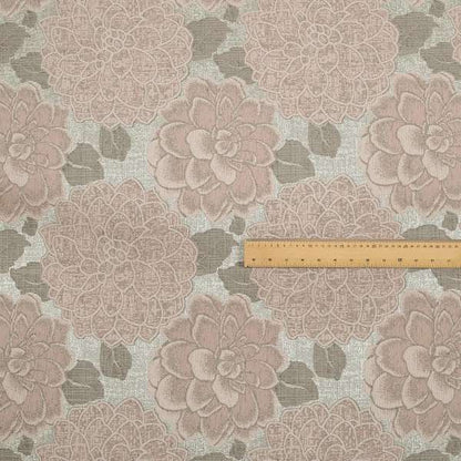 Pink Coloured Floral Pattern Soft Chenille Fabric JO-156 - Roman Blinds