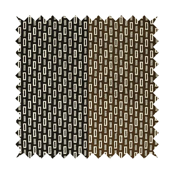 Geometric Blocks Pattern Cream Brown Black Colour Velvet Upholstery Fabric JO-16 - Handmade Cushions