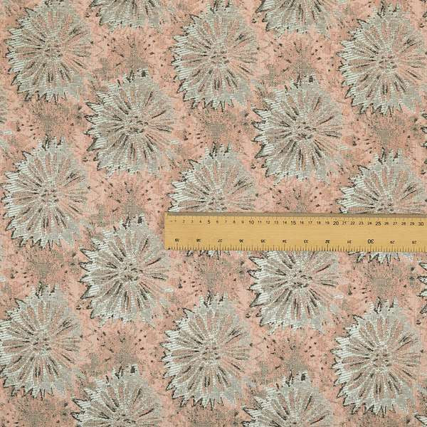 Pink Coloured Vibrant Floral Pattern Soft Chenille Fabric JO-160 - Made To Measure Curtains