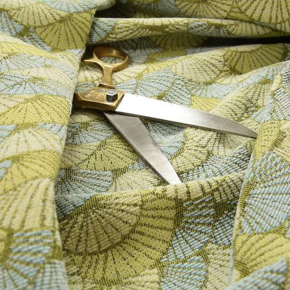 Green Blue Colours Nature Inspired Pattern Soft Chenille Upholstery Fabric JO-164 - Roman Blinds