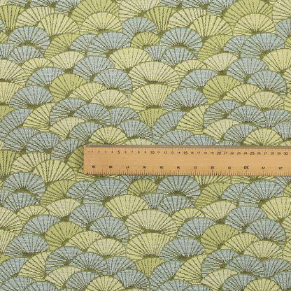 Green Blue Colours Nature Inspired Pattern Soft Chenille Upholstery Fabric JO-164 - Roman Blinds