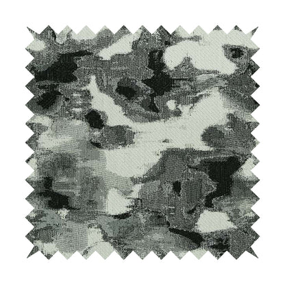 Camouflage Abstract Pattern Black Grey Colour Soft Chenille Fabric JO-167 - Roman Blinds