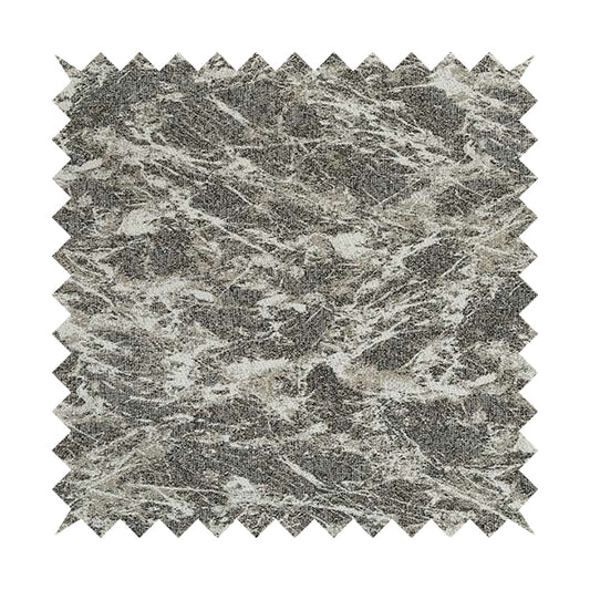 Grey Beige Yorkshire Dales Stone Effect Pattern Soft Chenille Fabric JO-171