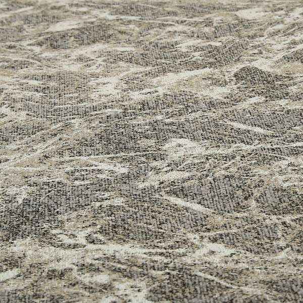 Grey Beige Yorkshire Dales Stone Effect Pattern Soft Chenille Fabric JO-171