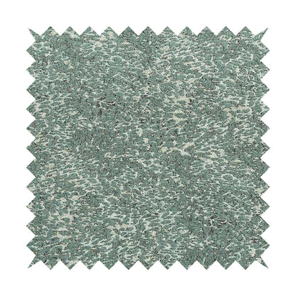 Teal Beige Camouflage Effect Pattern Soft Chenille Fabric JO-172