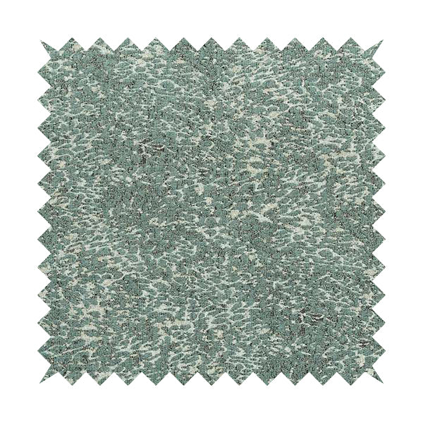 Teal Beige Camouflage Effect Pattern Soft Chenille Fabric JO-172 - Made To Measure Curtains