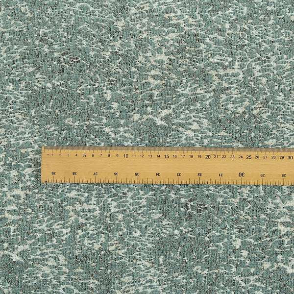 Teal Beige Camouflage Effect Pattern Soft Chenille Fabric JO-172 - Made To Measure Curtains