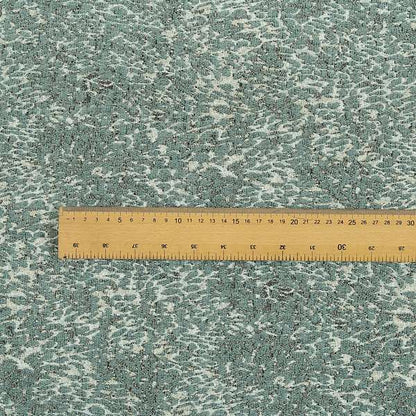 Teal Beige Camouflage Effect Pattern Soft Chenille Fabric JO-172