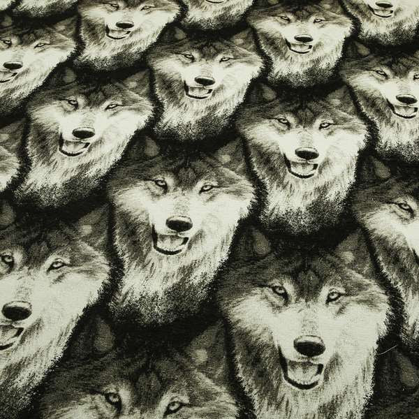 Wolf Pack Animal Pattern Inspired Furnishing Quality Fabric JO-174 - Roman Blinds