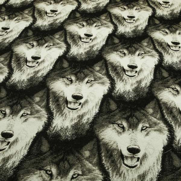 Wolf Pack Animal Pattern Inspired Furnishing Quality Fabric JO-174