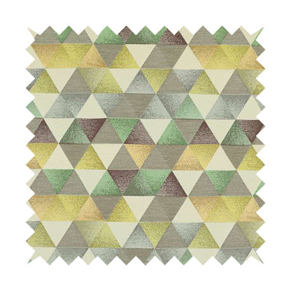 Le Triangle Collection Soft Feel Geometric Diamond Pattern Green Limes Chenille Upholstery Fabric JO-176 - Handmade Cushions