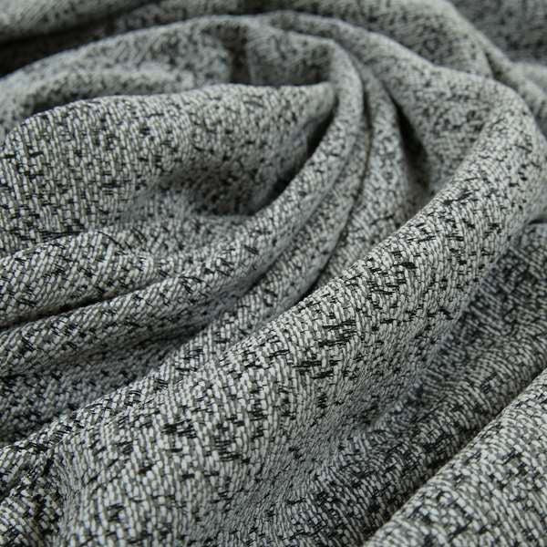 Black Grey White Self Plain Textured Woven Chenille Fabrics JO-177 - Roman Blinds