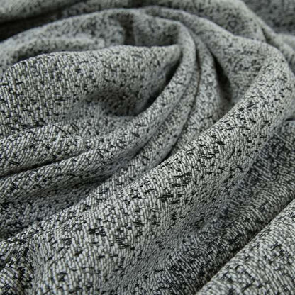 Black Grey White Self Plain Textured Woven Chenille Fabrics JO-177 - Made To Measure Curtains