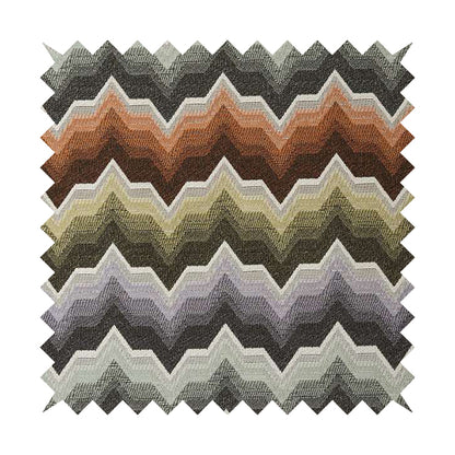 Geometric Colourful Funky Chevron Pattern Fabric Vibrant Colours Chenille Upholstery Fabric JO-18 - Roman Blinds