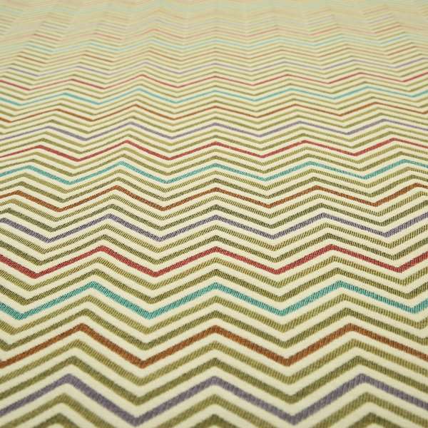 Multi Coloured Chevron Striped Soft Chenille Fabric JO-183 - Roman Blinds