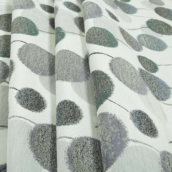 Dandelion Plant Inspired Pattern Fabric Purple White Purple Colour Chenille Fabric JO-187 - Made To Measure Curtains