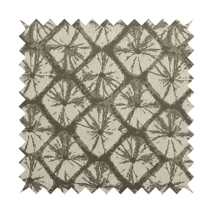 Geometric Stone Design Cream Grey Colour Chenille Upholstery Fabric JO-19 - Made To Measure Curtains