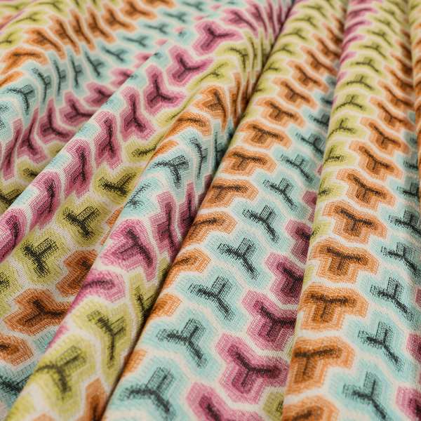 Carnival Living Fabric Collection Multi Colour Geometric Pattern Upholstery Curtains Fabric JO-191 - Handmade Cushions