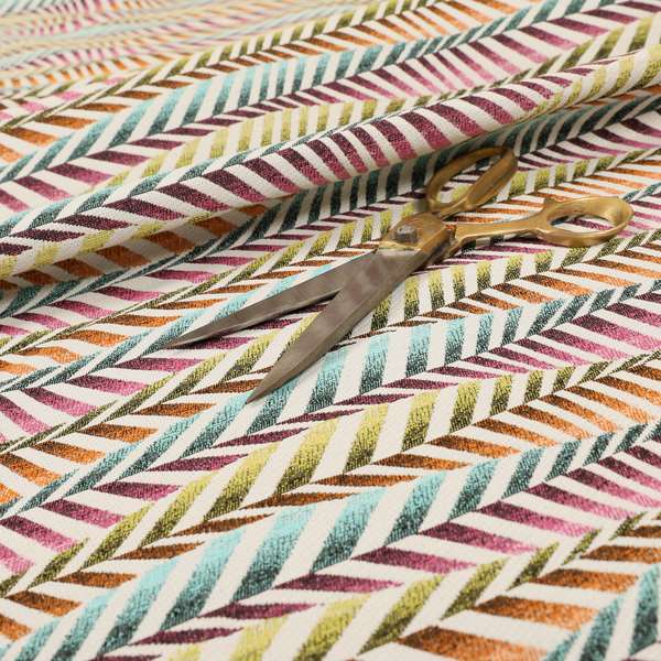 Carnival Living Fabric Collection Multi Colour Wave Striped Funky Retro Pattern Upholstery Curtains Fabric JO-196 - Made To Measure Curtains