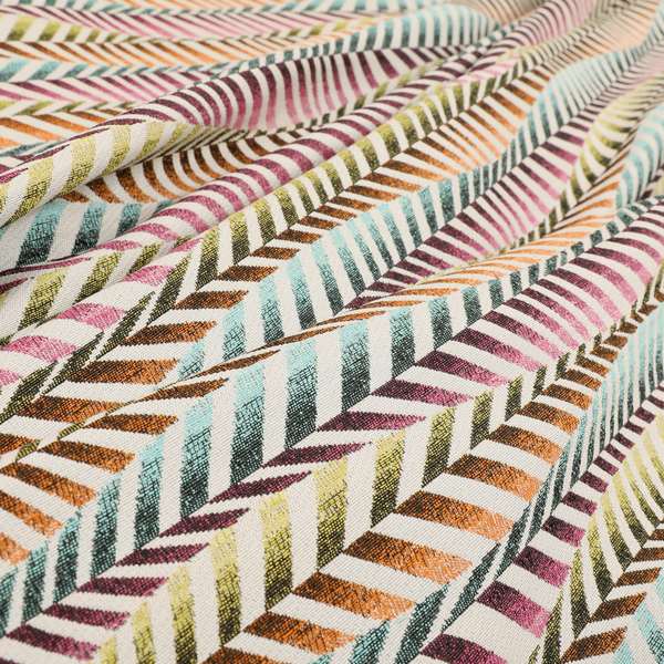 Carnival Living Fabric Collection Multi Colour Wave Striped Funky Retro Pattern Upholstery Curtains Fabric JO-196 - Made To Measure Curtains