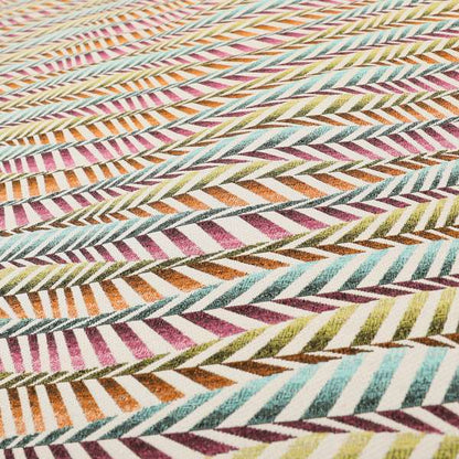 Carnival Living Fabric Collection Multi Colour Wave Striped Funky Retro Pattern Upholstery Curtains Fabric JO-196 - Made To Measure Curtains