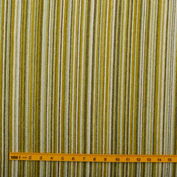 Soft Feel Railroaded Design Green White Colour Chenille Upholstery Fabric JO-199 - Roman Blinds