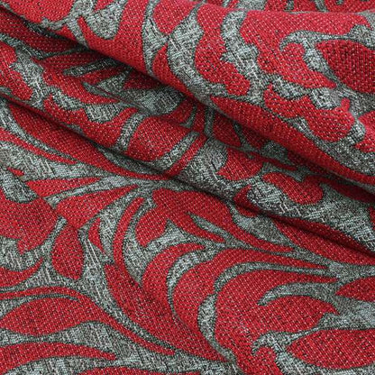 Renieri Fabric Collection Red Brown Floral Inspired Pattern Soft Chenille Upholstery Fabric JO-202 - Roman Blinds